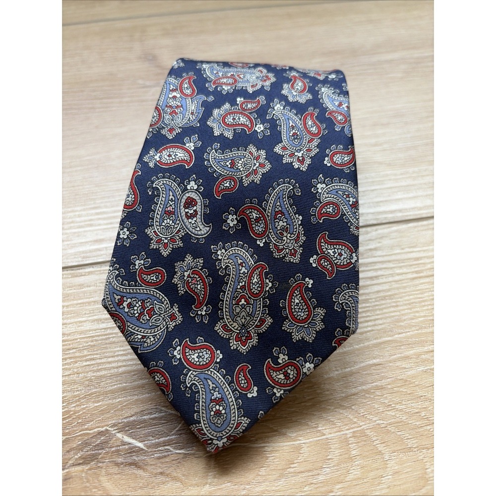 Vintage Christian Dior Italian Silk Tie Classic Red Paisley Necktie Made In USA